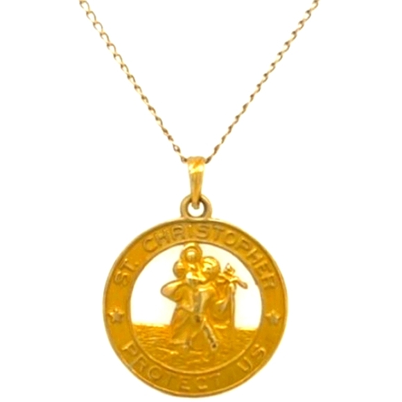 14K Yellow Gold St. Christopher Medal - Picture 2 of 3